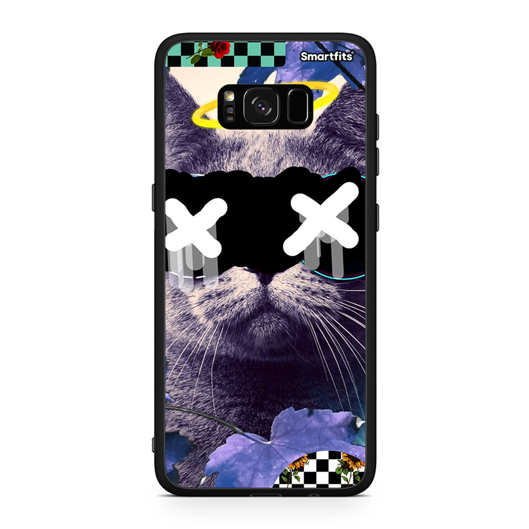 Samsung S8 Cat Collage θήκη από τη Smartfits με σχέδιο στο πίσω μέρος και μαύρο περίβλημα | Smartphone case with colorful back and black bezels by Smartfits