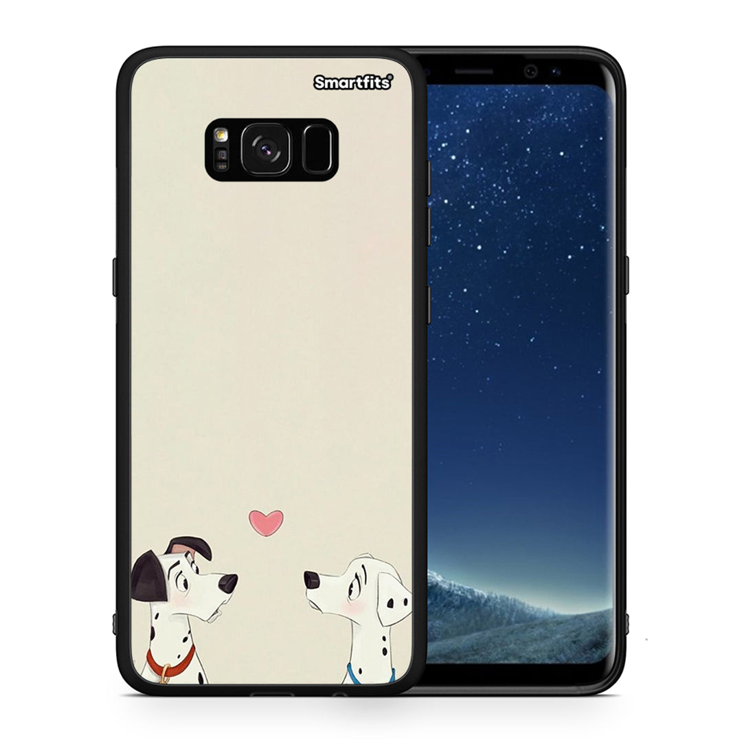 Θήκη Samsung S8 Dalmatians Love από τη Smartfits με σχέδιο στο πίσω μέρος και μαύρο περίβλημα | Samsung S8 Dalmatians Love case with colorful back and black bezels