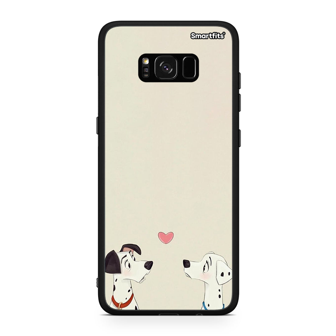 Samsung S8 Dalmatians Love θήκη από τη Smartfits με σχέδιο στο πίσω μέρος και μαύρο περίβλημα | Smartphone case with colorful back and black bezels by Smartfits