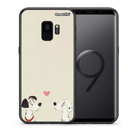 Thumbnail for Θήκη Samsung S9 Dalmatians Love από τη Smartfits με σχέδιο στο πίσω μέρος και μαύρο περίβλημα | Samsung S9 Dalmatians Love case with colorful back and black bezels