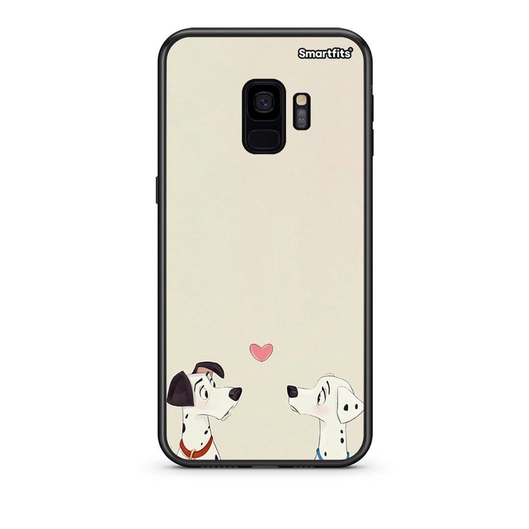 samsung s9 Dalmatians Love θήκη από τη Smartfits με σχέδιο στο πίσω μέρος και μαύρο περίβλημα | Smartphone case with colorful back and black bezels by Smartfits