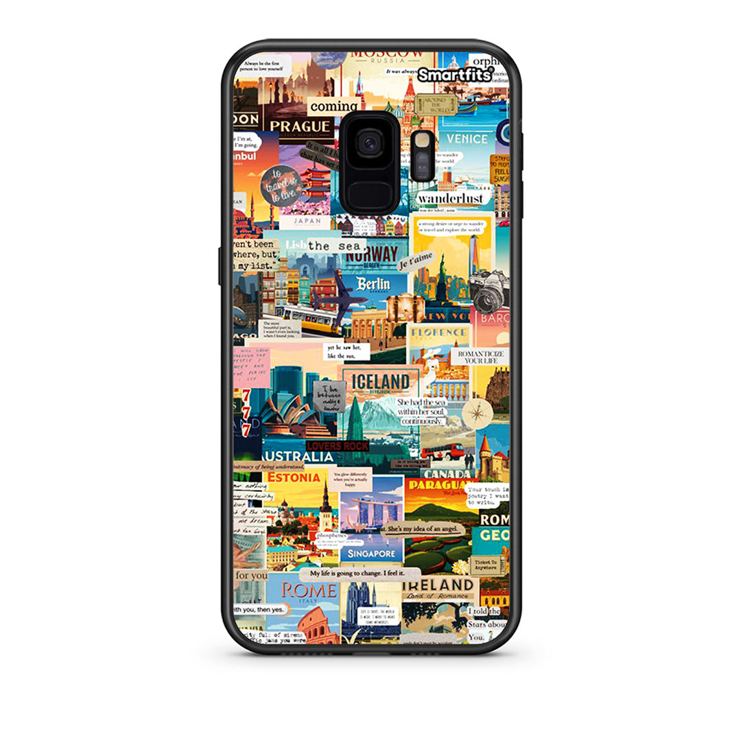 samsung s9 Live To Travel θήκη από τη Smartfits με σχέδιο στο πίσω μέρος και μαύρο περίβλημα | Smartphone case with colorful back and black bezels by Smartfits