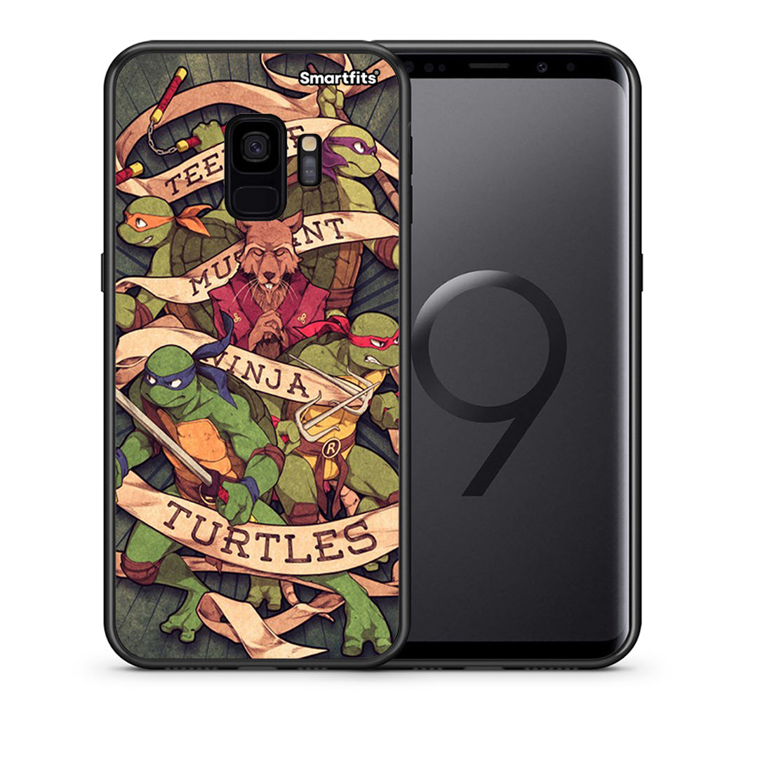Θήκη Samsung S9 Ninja Turtles από τη Smartfits με σχέδιο στο πίσω μέρος και μαύρο περίβλημα | Samsung S9 Ninja Turtles case with colorful back and black bezels