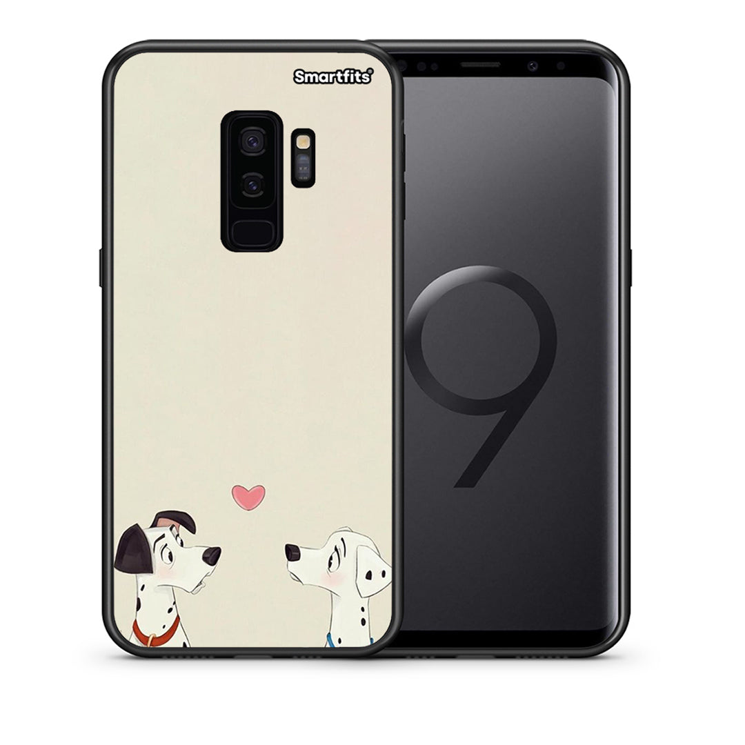Θήκη Samsung S9 Plus Dalmatians Love από τη Smartfits με σχέδιο στο πίσω μέρος και μαύρο περίβλημα | Samsung S9 Plus Dalmatians Love case with colorful back and black bezels