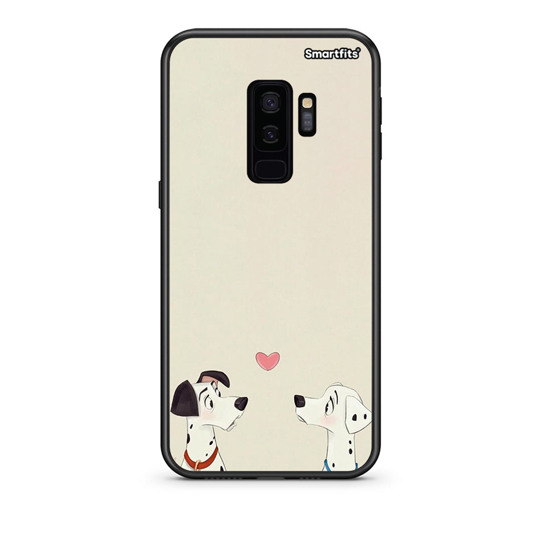 samsung s9 plus Dalmatians Love θήκη από τη Smartfits με σχέδιο στο πίσω μέρος και μαύρο περίβλημα | Smartphone case with colorful back and black bezels by Smartfits