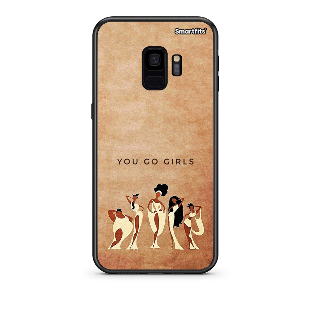 samsung s9 You Go Girl θήκη από τη Smartfits με σχέδιο στο πίσω μέρος και μαύρο περίβλημα | Smartphone case with colorful back and black bezels by Smartfits