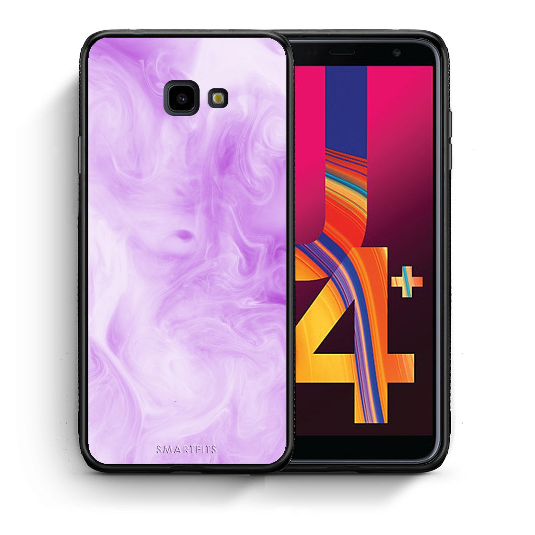 Θήκη Samsung J4 Plus Lavender Watercolor από τη Smartfits με σχέδιο στο πίσω μέρος και μαύρο περίβλημα | Samsung J4 Plus Lavender Watercolor case with colorful back and black bezels