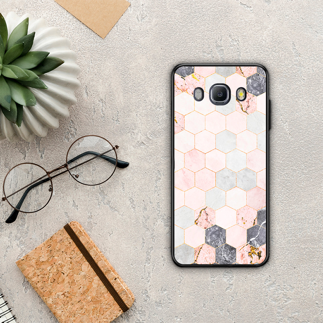 Marble Hexagon Pink - Samsung Galaxy J7 2016 θήκη