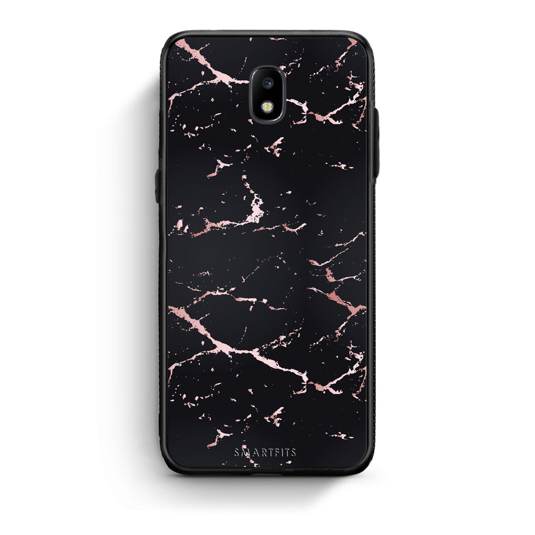 4 - Samsung J5 2017 Black Rosegold Marble case, cover, bumper