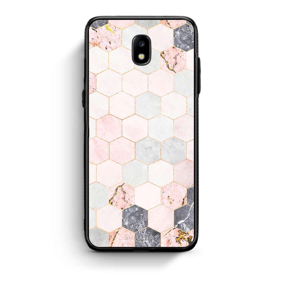 4 - Samsung J7 2017 Hexagon Pink Marble case, cover, bumper