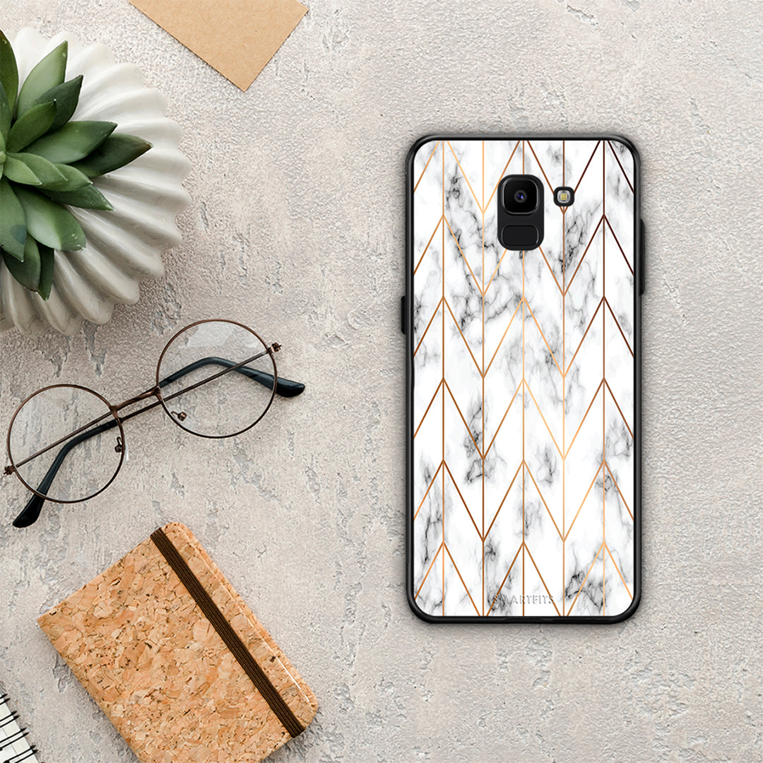 Marble Gold Geometric - Samsung Galaxy J6 θήκη