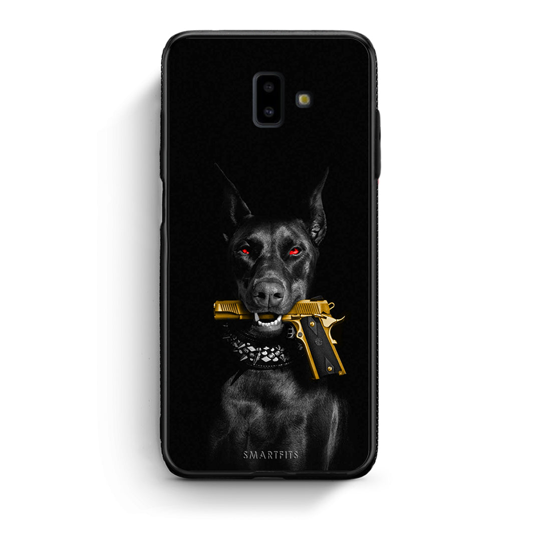 samsung J6+ Golden Gun Θήκη Αγίου Βαλεντίνου από τη Smartfits με σχέδιο στο πίσω μέρος και μαύρο περίβλημα | Smartphone case with colorful back and black bezels by Smartfits