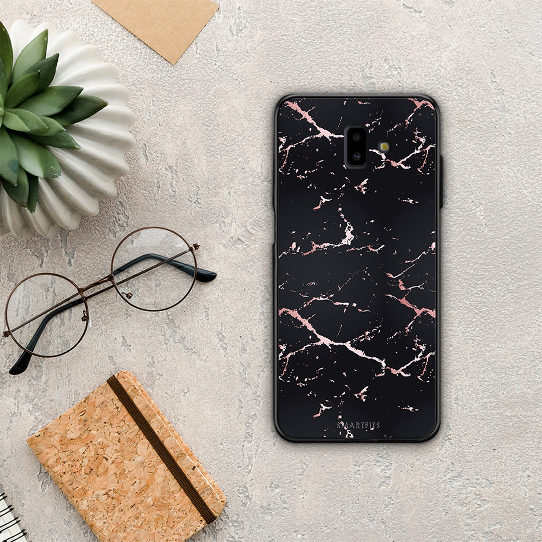 Marble Black Rosegold - Samsung Galaxy J6+ θήκη