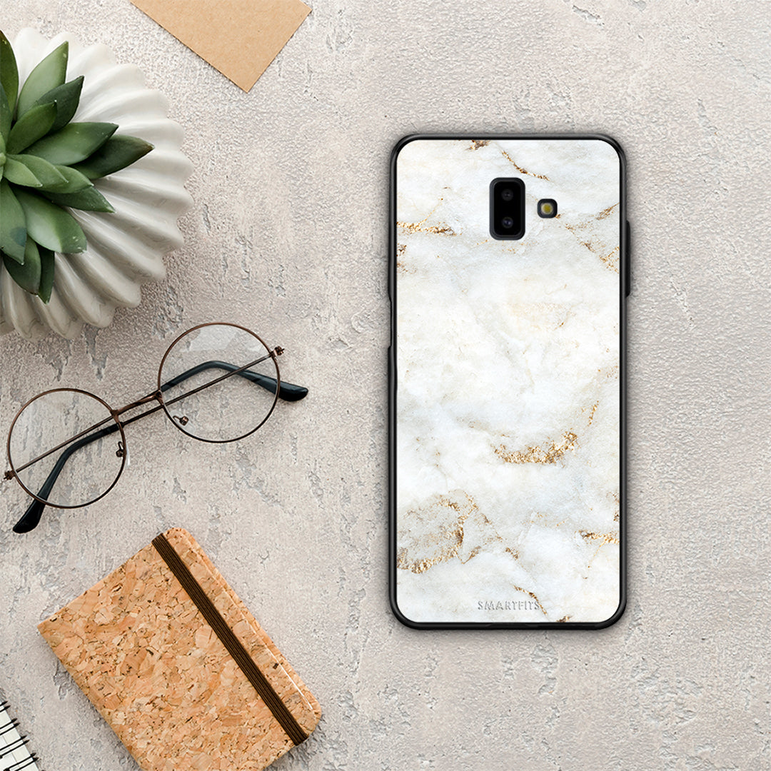White Gold Marble - Samsung Galaxy J6+ θήκη
