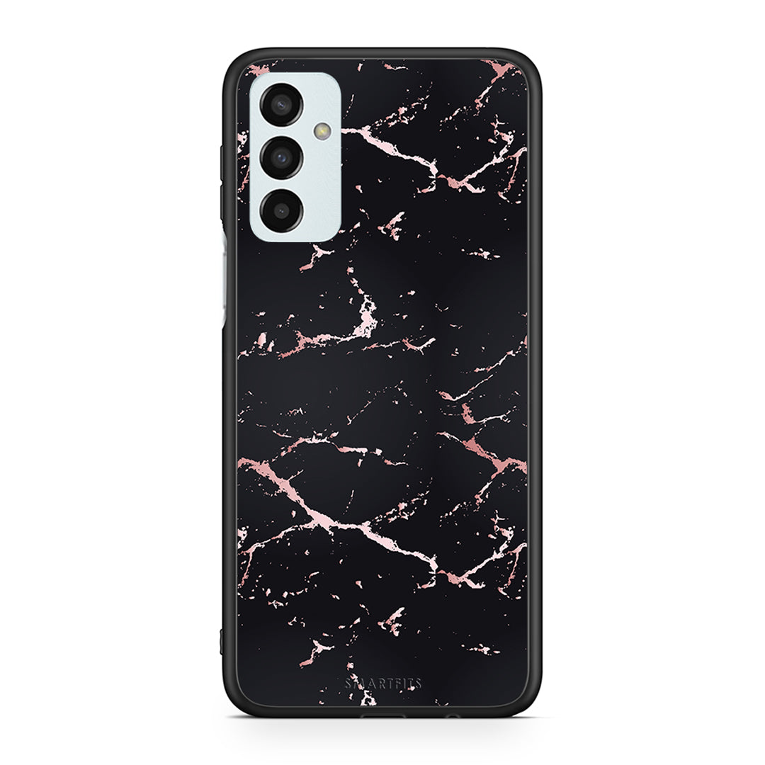 4 - Samsung M13 Black Rosegold Marble case, cover, bumper