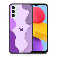 Thumbnail for Θήκη Αγίου Βαλεντίνου Samsung M13 Purple Mariposa από τη Smartfits με σχέδιο στο πίσω μέρος και μαύρο περίβλημα | Samsung M13 Purple Mariposa case with colorful back and black bezels