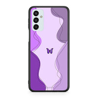 Thumbnail for Samsung M13 Purple Mariposa Θήκη Αγίου Βαλεντίνου από τη Smartfits με σχέδιο στο πίσω μέρος και μαύρο περίβλημα | Smartphone case with colorful back and black bezels by Smartfits