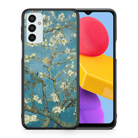 Thumbnail for Θήκη Samsung M13 White Blossoms από τη Smartfits με σχέδιο στο πίσω μέρος και μαύρο περίβλημα | Samsung M13 White Blossoms case with colorful back and black bezels