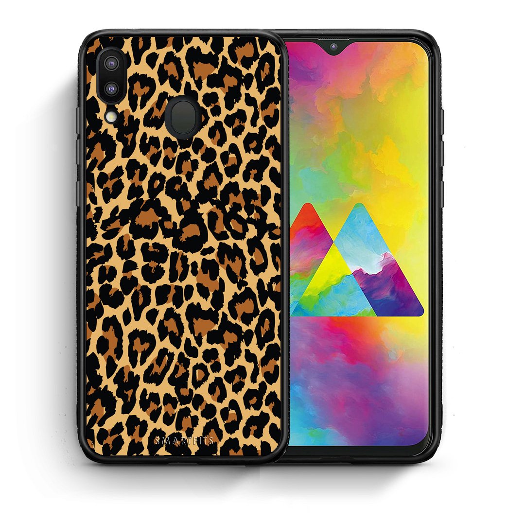 Θήκη Samsung M20 Leopard Animal από τη Smartfits με σχέδιο στο πίσω μέρος και μαύρο περίβλημα | Samsung M20 Leopard Animal case with colorful back and black bezels