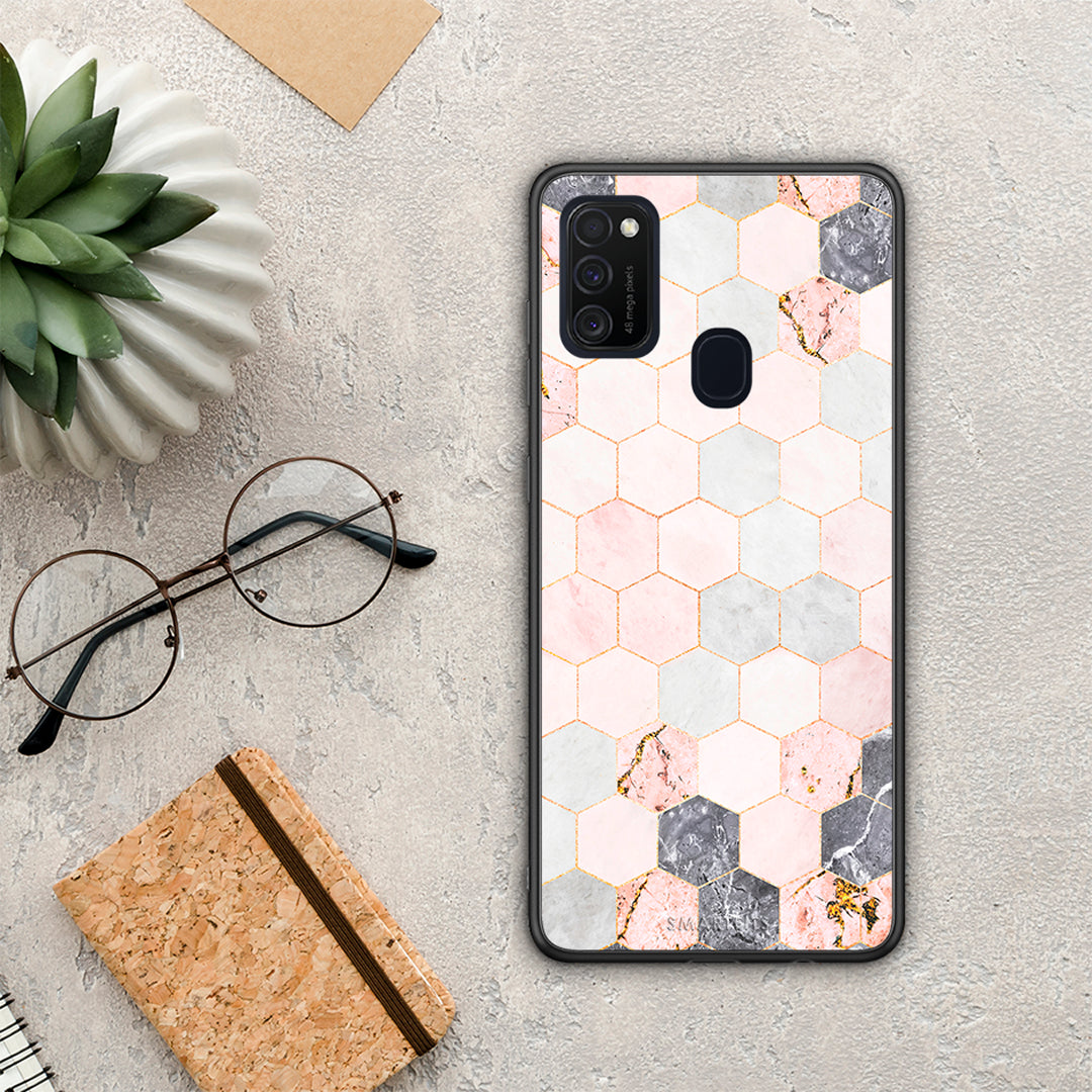 Marble Hexagon Pink - Samsung Galaxy M21 / M30s θήκη
