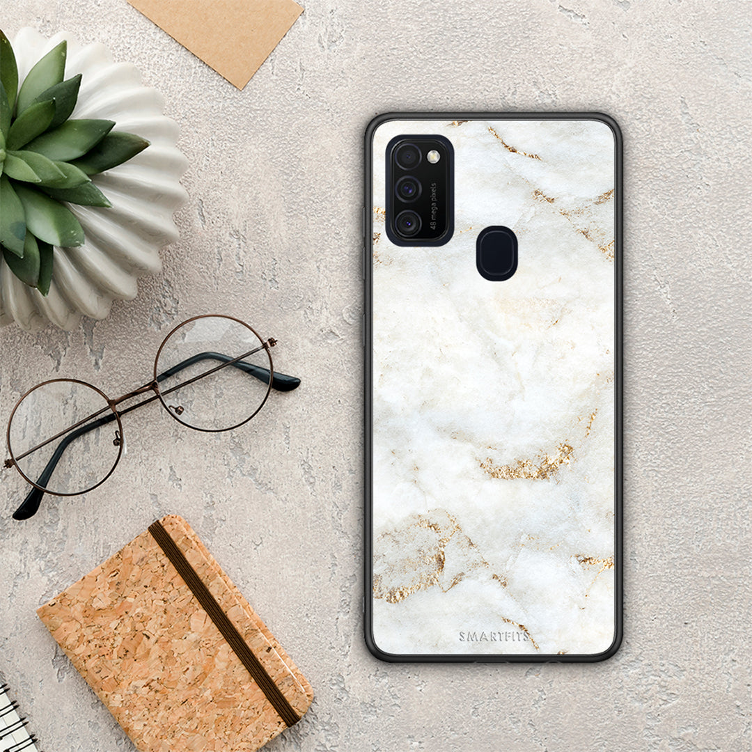 White Gold Marble - Samsung Galaxy M21 / M30s θήκη