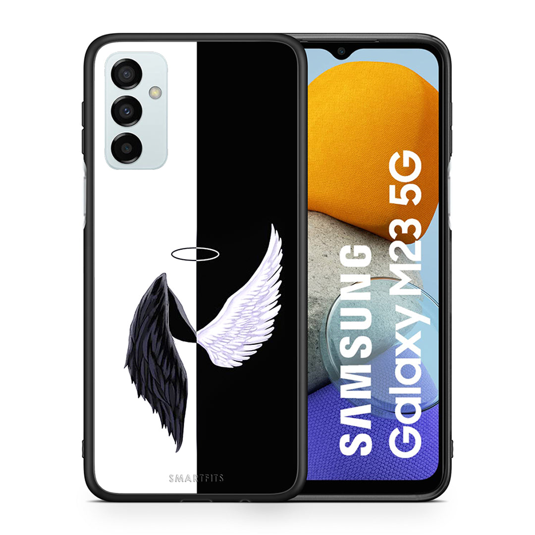 Θήκη Samsung M23 Angels Demons από τη Smartfits με σχέδιο στο πίσω μέρος και μαύρο περίβλημα | Samsung M23 Angels Demons case with colorful back and black bezels