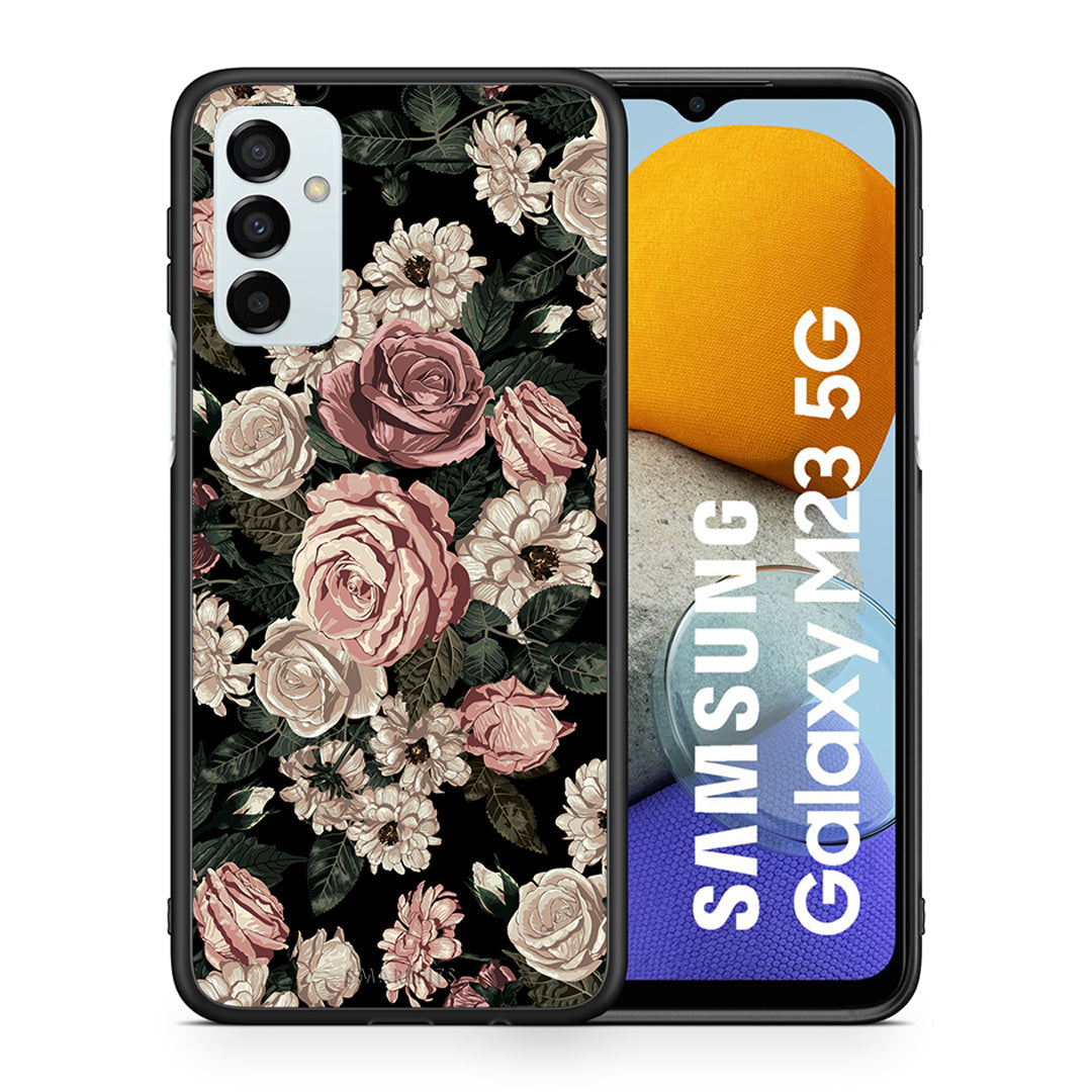 Θήκη Samsung M23 Wild Roses Flower από τη Smartfits με σχέδιο στο πίσω μέρος και μαύρο περίβλημα | Samsung M23 Wild Roses Flower case with colorful back and black bezels