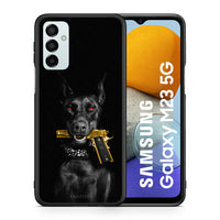 Thumbnail for Θήκη Αγίου Βαλεντίνου Samsung M23 Golden Gun από τη Smartfits με σχέδιο στο πίσω μέρος και μαύρο περίβλημα | Samsung M23 Golden Gun case with colorful back and black bezels