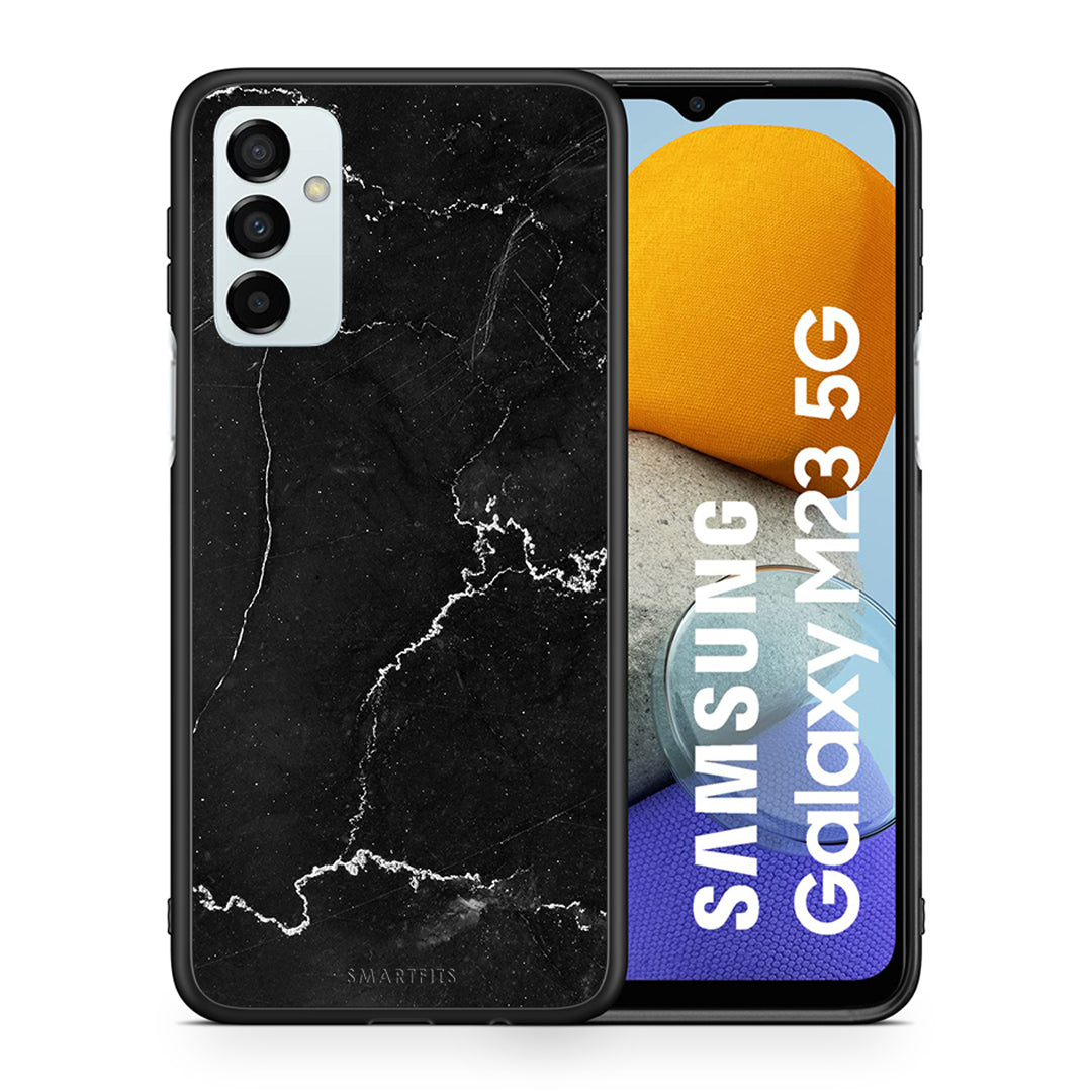 Θήκη Samsung M23 Black Marble από τη Smartfits με σχέδιο στο πίσω μέρος και μαύρο περίβλημα | Samsung M23 Black Marble case with colorful back and black bezels