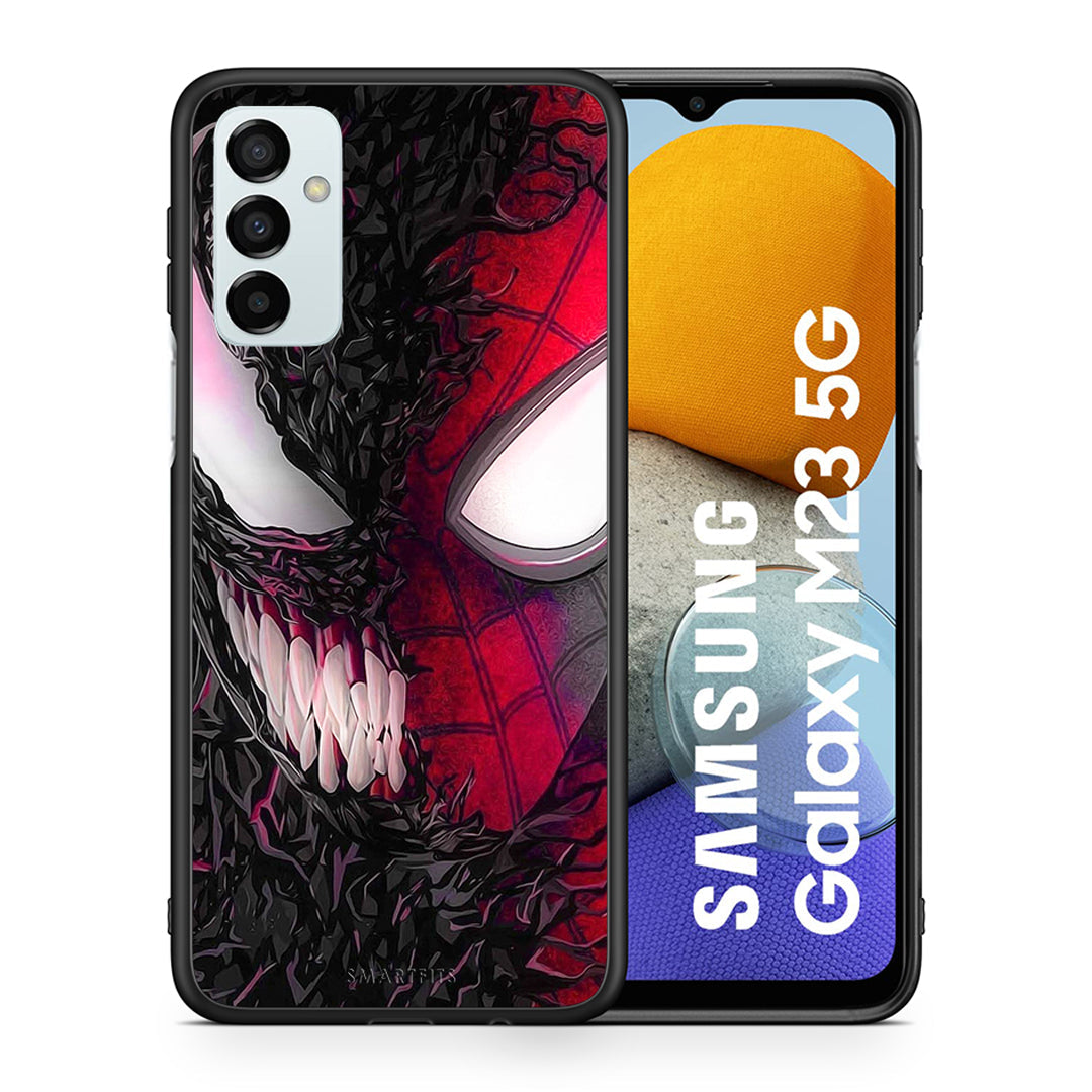 Θήκη Samsung M23 SpiderVenom PopArt από τη Smartfits με σχέδιο στο πίσω μέρος και μαύρο περίβλημα | Samsung M23 SpiderVenom PopArt case with colorful back and black bezels