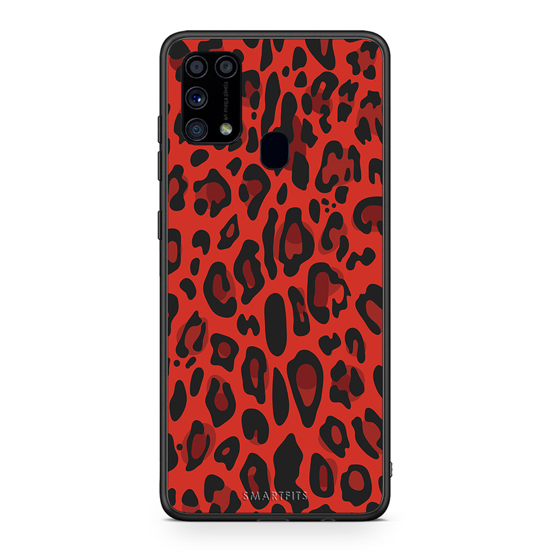 4 - Samsung M31 Red Leopard Animal case, cover, bumper