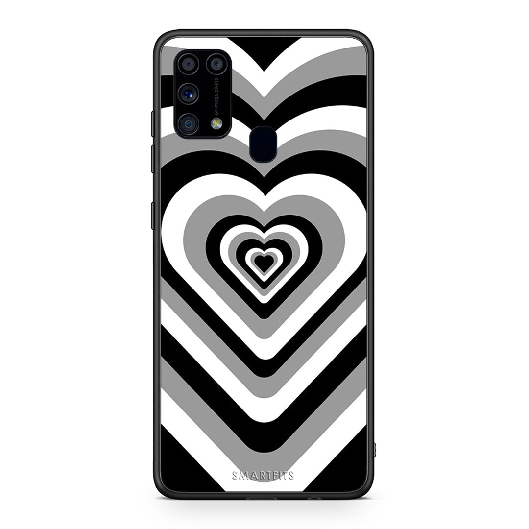 Samsung M31 Black Hearts θήκη από τη Smartfits με σχέδιο στο πίσω μέρος και μαύρο περίβλημα | Smartphone case with colorful back and black bezels by Smartfits