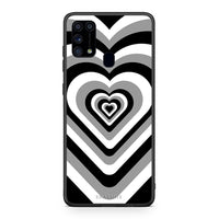 Thumbnail for Samsung M31 Black Hearts θήκη από τη Smartfits με σχέδιο στο πίσω μέρος και μαύρο περίβλημα | Smartphone case with colorful back and black bezels by Smartfits
