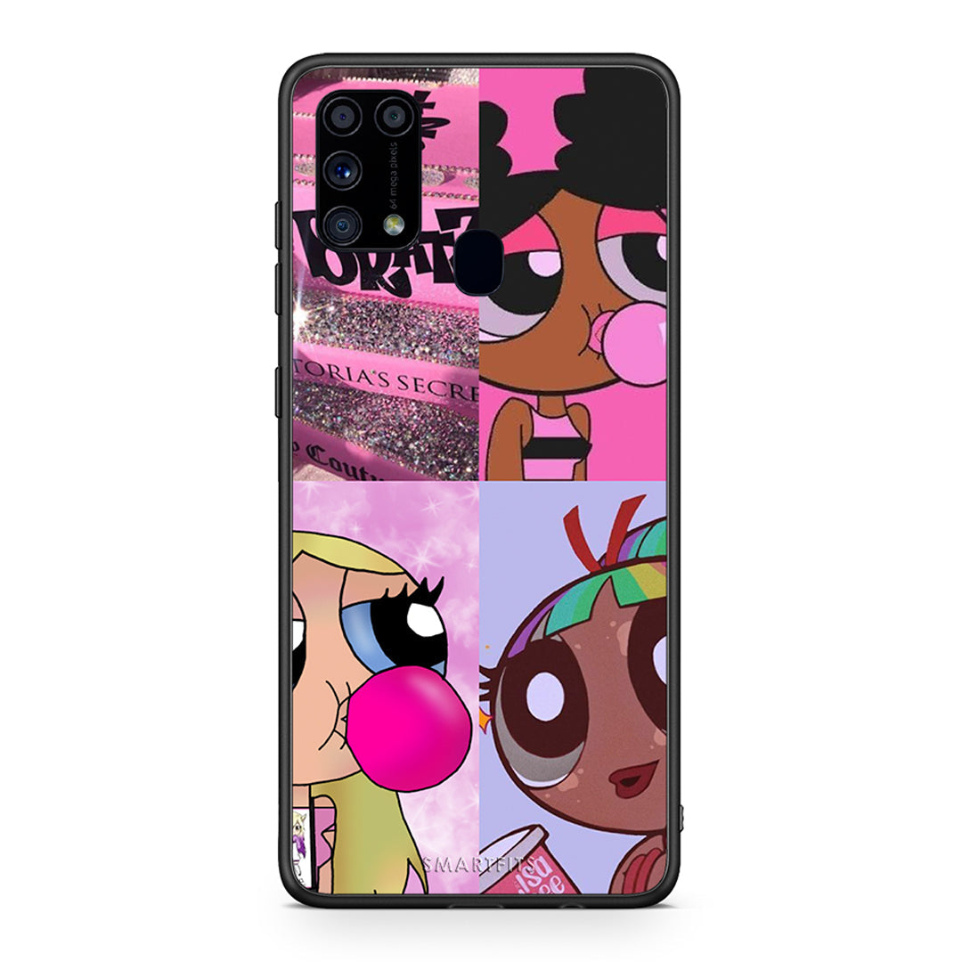 Samsung M31 Bubble Girls Θήκη Αγίου Βαλεντίνου από τη Smartfits με σχέδιο στο πίσω μέρος και μαύρο περίβλημα | Smartphone case with colorful back and black bezels by Smartfits