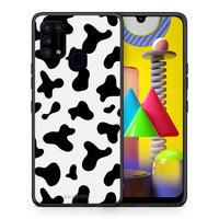Thumbnail for Θήκη Samsung M31 Cow Print από τη Smartfits με σχέδιο στο πίσω μέρος και μαύρο περίβλημα | Samsung M31 Cow Print case with colorful back and black bezels