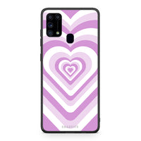 Thumbnail for Samsung M31 Lilac Hearts θήκη από τη Smartfits με σχέδιο στο πίσω μέρος και μαύρο περίβλημα | Smartphone case with colorful back and black bezels by Smartfits