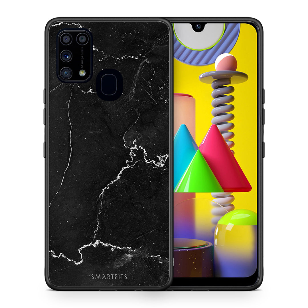Θήκη Samsung M31 Black Marble από τη Smartfits με σχέδιο στο πίσω μέρος και μαύρο περίβλημα | Samsung M31 Black Marble case with colorful back and black bezels