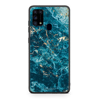 Thumbnail for Samsung M31 Marble Blue θήκη από τη Smartfits με σχέδιο στο πίσω μέρος και μαύρο περίβλημα | Smartphone case with colorful back and black bezels by Smartfits
