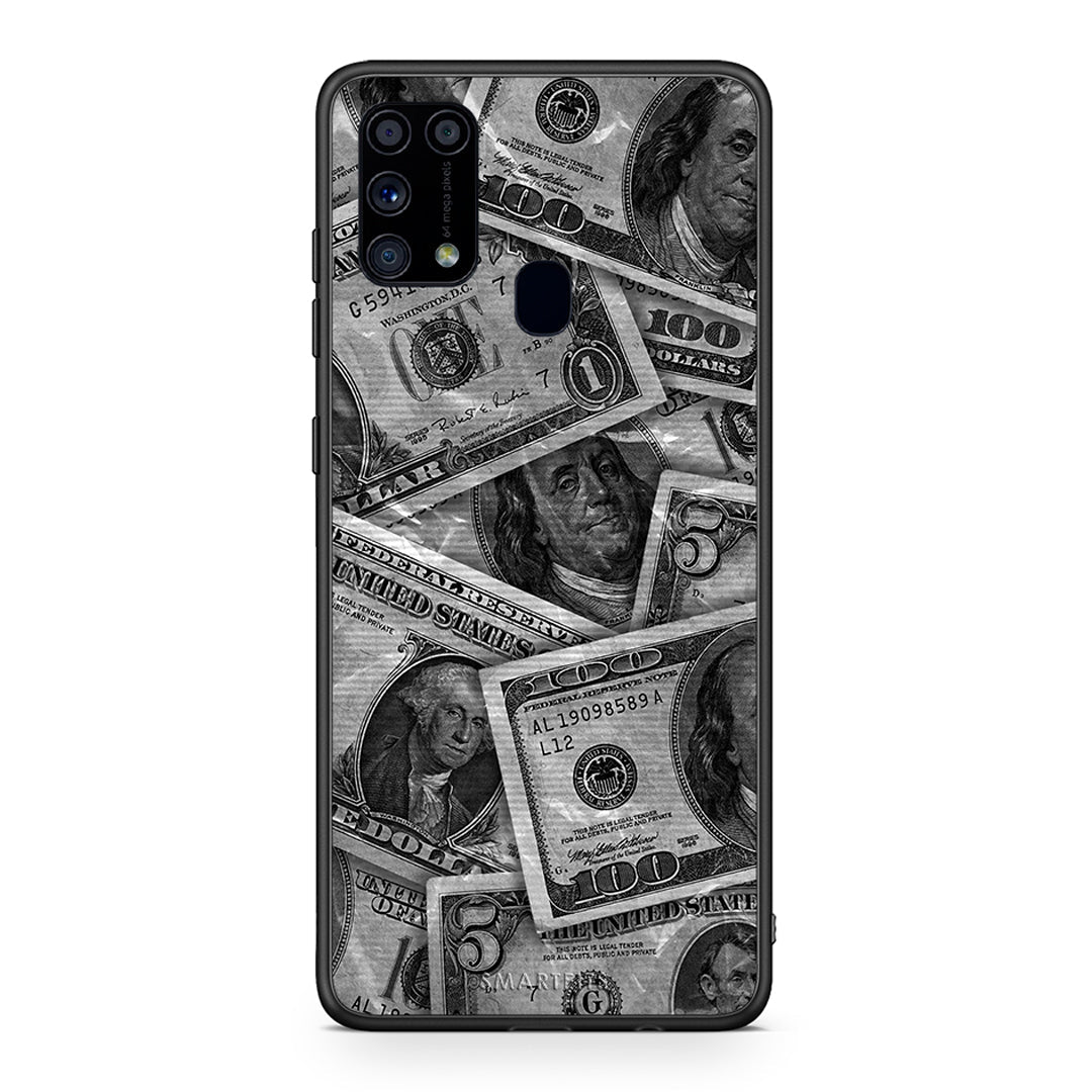 Samsung M31 Money Dollars θήκη από τη Smartfits με σχέδιο στο πίσω μέρος και μαύρο περίβλημα | Smartphone case with colorful back and black bezels by Smartfits