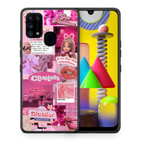 Thumbnail for Θήκη Αγίου Βαλεντίνου Samsung M31 Pink Love από τη Smartfits με σχέδιο στο πίσω μέρος και μαύρο περίβλημα | Samsung M31 Pink Love case with colorful back and black bezels