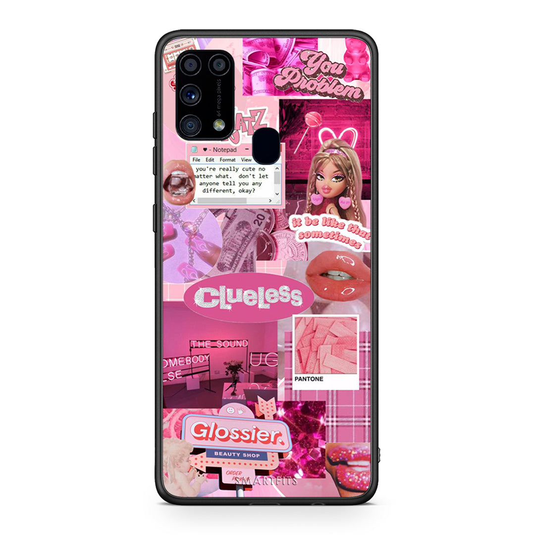 Samsung M31 Pink Love Θήκη Αγίου Βαλεντίνου από τη Smartfits με σχέδιο στο πίσω μέρος και μαύρο περίβλημα | Smartphone case with colorful back and black bezels by Smartfits