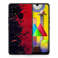 Thumbnail for Θήκη Αγίου Βαλεντίνου Samsung M31 Red Paint από τη Smartfits με σχέδιο στο πίσω μέρος και μαύρο περίβλημα | Samsung M31 Red Paint case with colorful back and black bezels