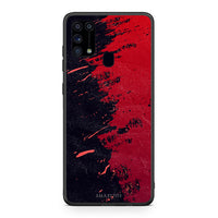 Thumbnail for Samsung M31 Red Paint Θήκη Αγίου Βαλεντίνου από τη Smartfits με σχέδιο στο πίσω μέρος και μαύρο περίβλημα | Smartphone case with colorful back and black bezels by Smartfits