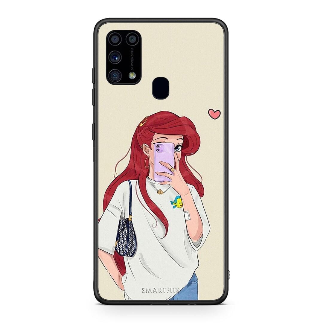 Samsung M31 Walking Mermaid Θήκη από τη Smartfits με σχέδιο στο πίσω μέρος και μαύρο περίβλημα | Smartphone case with colorful back and black bezels by Smartfits