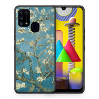 Thumbnail for Θήκη Samsung M31 White Blossoms από τη Smartfits με σχέδιο στο πίσω μέρος και μαύρο περίβλημα | Samsung M31 White Blossoms case with colorful back and black bezels