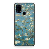 Thumbnail for Samsung M31 White Blossoms θήκη από τη Smartfits με σχέδιο στο πίσω μέρος και μαύρο περίβλημα | Smartphone case with colorful back and black bezels by Smartfits