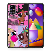 Thumbnail for Θήκη Αγίου Βαλεντίνου Samsung M31s Bubble Girls από τη Smartfits με σχέδιο στο πίσω μέρος και μαύρο περίβλημα | Samsung M31s Bubble Girls case with colorful back and black bezels