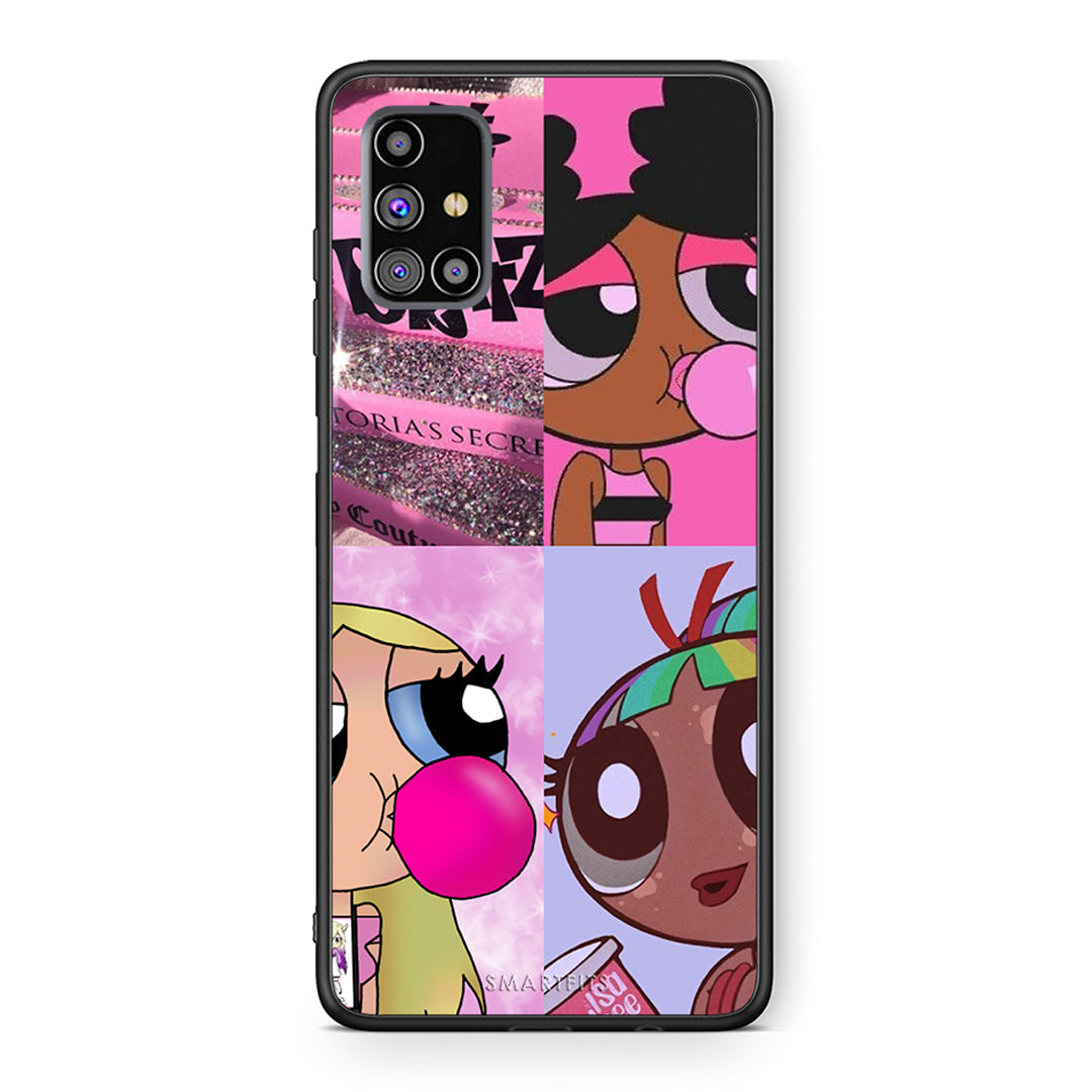 Samsung M31s Bubble Girls Θήκη Αγίου Βαλεντίνου από τη Smartfits με σχέδιο στο πίσω μέρος και μαύρο περίβλημα | Smartphone case with colorful back and black bezels by Smartfits