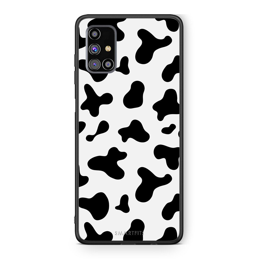 Samsung M31s Cow Print θήκη από τη Smartfits με σχέδιο στο πίσω μέρος και μαύρο περίβλημα | Smartphone case with colorful back and black bezels by Smartfits
