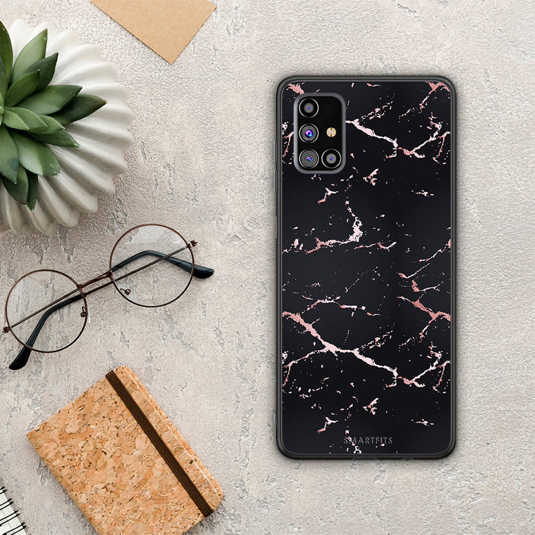 Marble Black Rosegold - Samsung Galaxy M31s θήκη
